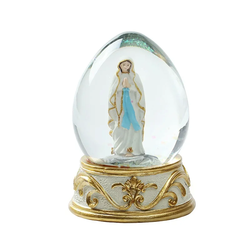 Resin Crafts Acrylic Crystal Ball Our Lady Pray Christmas Glass Home Car Decoration Easter Eggs