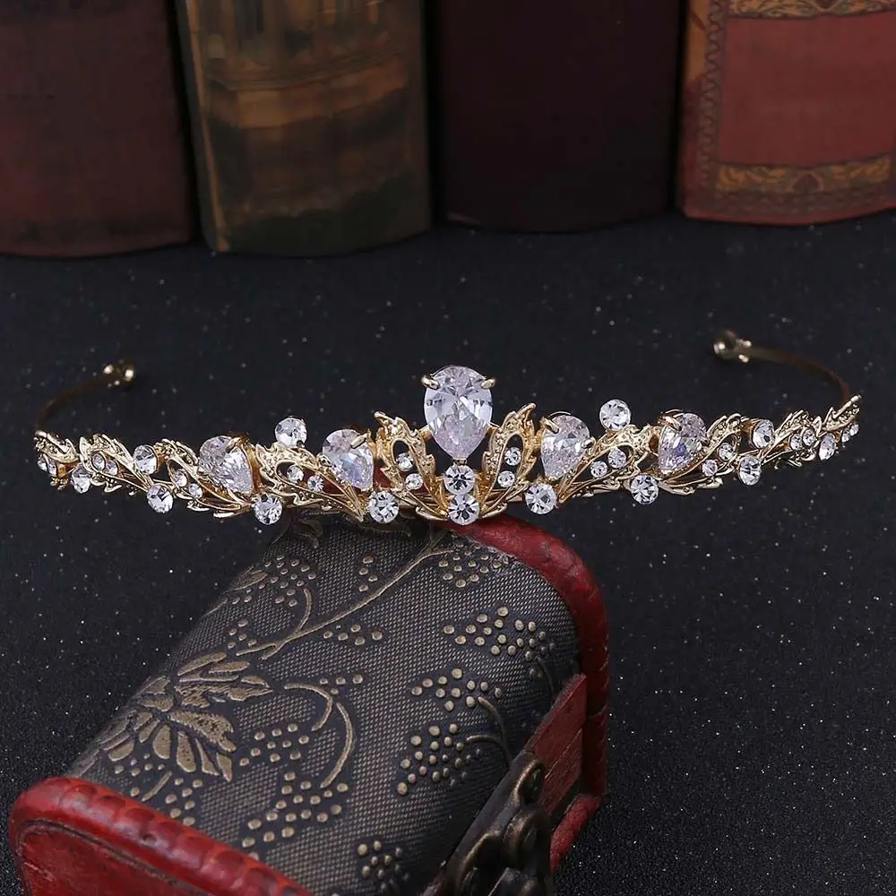 

Rhinestone Crystal Bridal Tiaras Wedding Headdress Flower Luxury Beads Crown Sparkling Luxury Birthday Crown Headpiece Party