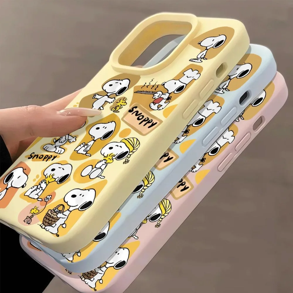 Cute Cartoon Animation Creative Soft Shell Snoopy Mobile Phone Case for IPhone 17 16 15 14 ProMax Plus Anti-fall Back Cover Gift view 4