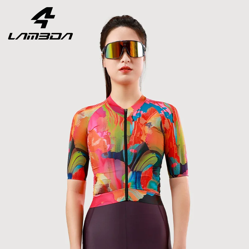 LAMEDA Cycling Short Sleeve Anti Static Road Bike Cycling Jersey Breathable Riding Women's Summer Bicycle Sweatshirt MTB Clothes