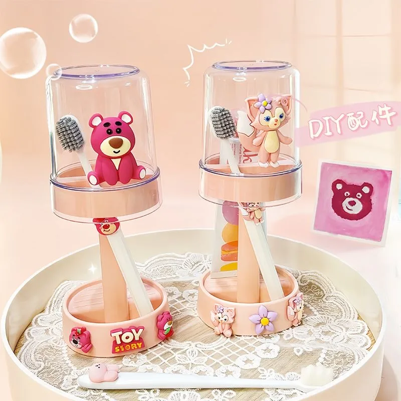 Disney Stellalou Linabell New Creative Cartoon Simple Versatile Mouthwash Cup Storage Rack Drain Covered Toothbrush Cup Cover