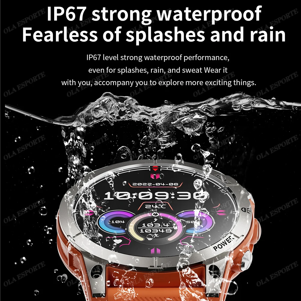 Nuovo GPS Smartwatch Militare Da Uomo Schermo Amoled Torcia Elettrica Monitor di Salute Impermeabile Frequenza Cardiaca Chiamata SmartWatch Da Esterno NFC Donne