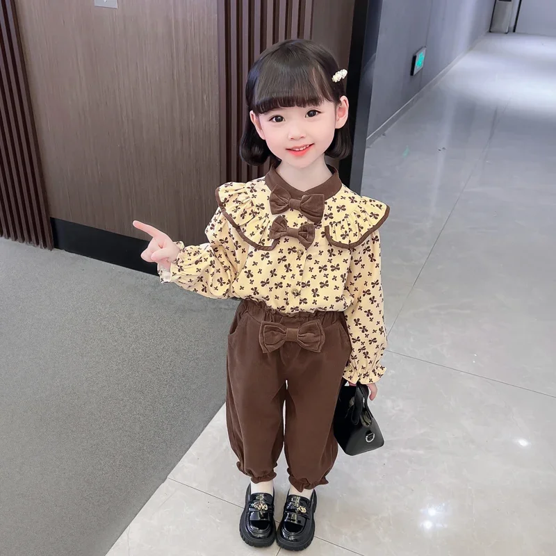 

Girls Clothes Suit 2023 New Autumn Clothing Set Autumn Children Spring and Autumn Sweet Baby Foreign Air Two-piece Set