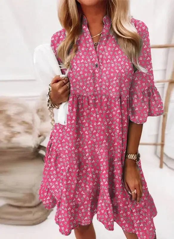 Mini robe en jean à manches mi-longues pour femmes, robes de plage Boho, vintage, éducatif, été, décontracté, 2024