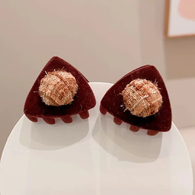 2 Stück Mädchen kleine Dreieck süße Katze herzförmige Stern Haarspangen Creaseless Styling Klaue Clips für Kinder Haarschmuck Geschenk – Detail 8
