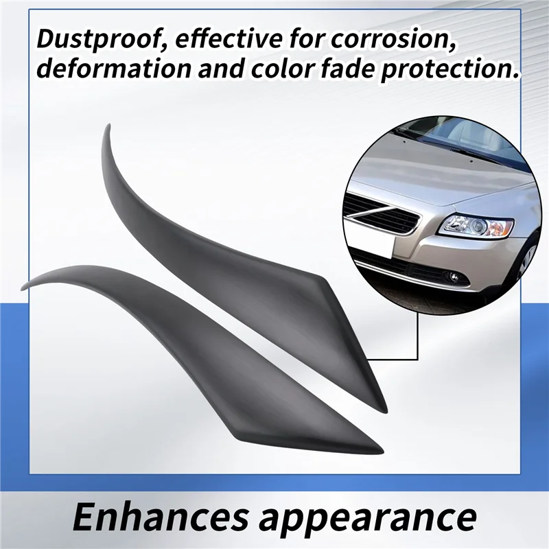 For VOLVO S40 V50 2004-2012 Resin Headlights Eyebrows Eyelids Cover Eyelash Head Light Lamp Sticker-A61E - view 2