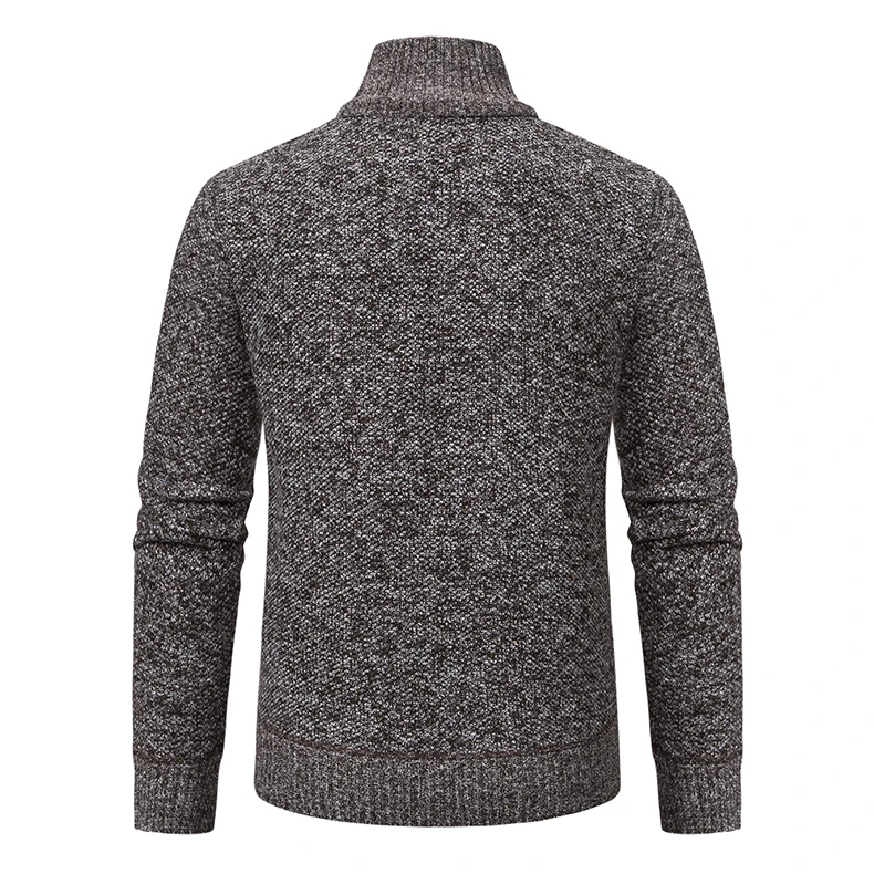 Herren Pullover Herbst und Winter neue Strickwaren einfarbig mit einem unteren Hemd greifen Fleece warmen und bequemen Pullover – Detail 7
