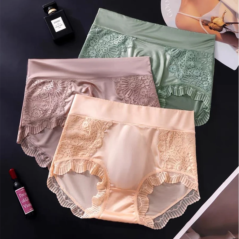 Men Ice Silk Briefs Thin Seamless Sexy Panties Undies Men Quick Drying 3D Pouch Breathable Underwear Solid Color Lace Underpants