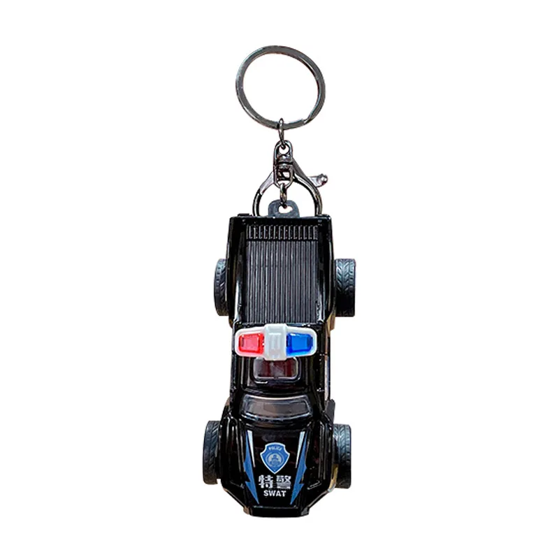 Creative Cartoon Simulation Pull Back Car Keychain Pendant Simulation Car Model Key Chain Bag Charm Doll Machine Children's Toys