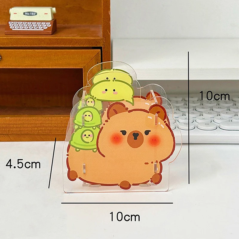 Creative Kawaii Capybara Pen Storage Box Transparent Pen Container Multifunctional Desktop Acrylic Stationery Storage Box