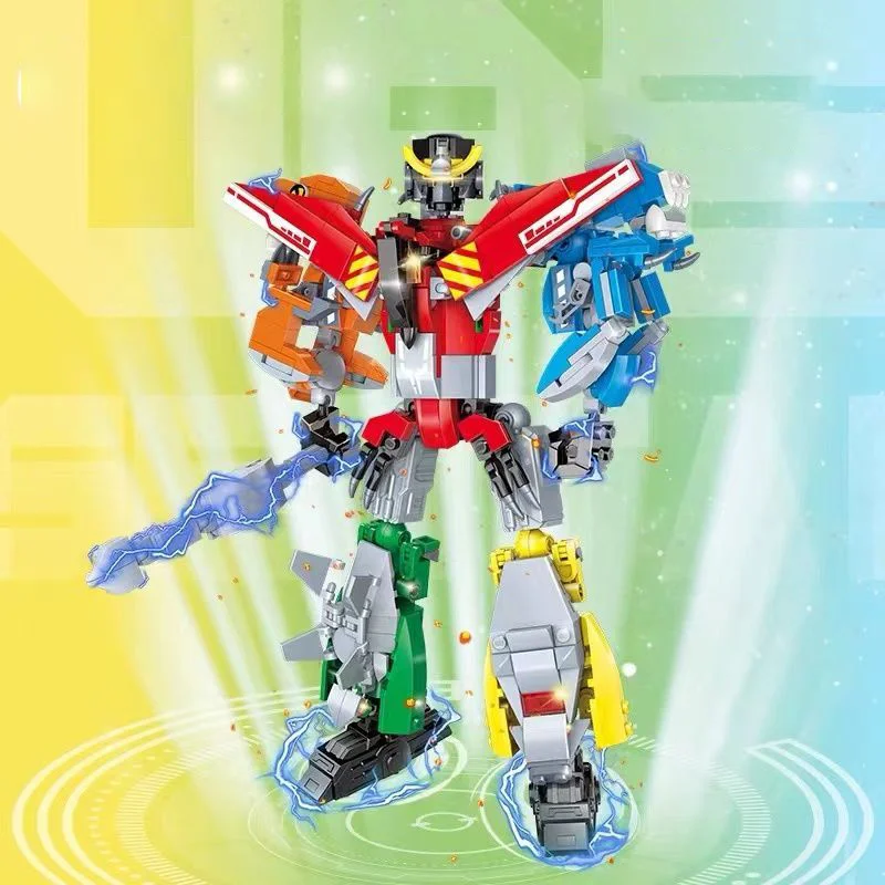 Blocs de construction Robot transformateur Mecha 5 en 1, 9.84 pouces/25cm, Kits de blocs de construction, modèle de dinosaure Mech, briques à assembler, jouets pour enfants, cadeaux d'anniversaire pour garçons