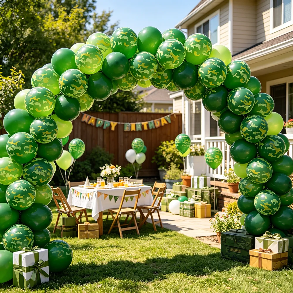 20-100 Stück 12 Zoll Tarngrüne Latexballons Militär- und Armee-Themenparty-Deko für Kinder, Jungen, Geburtstag, Babyparty, Globos – Detail 3