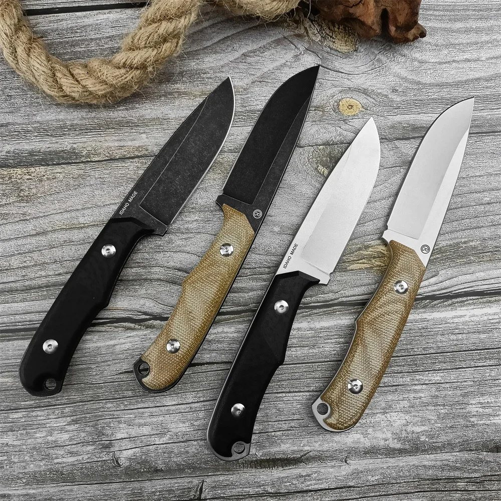 D2 Tactical Multipurpose EDC Full Tang Straight Bushcraft Hunting Knife with Sheath Camping Survival Knife