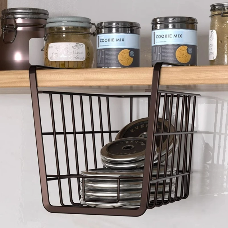 Kitchen Household Shelf No Punching Hanging Basket Storage Cup Hanging Inverted Rack Cabinet Under Hanger