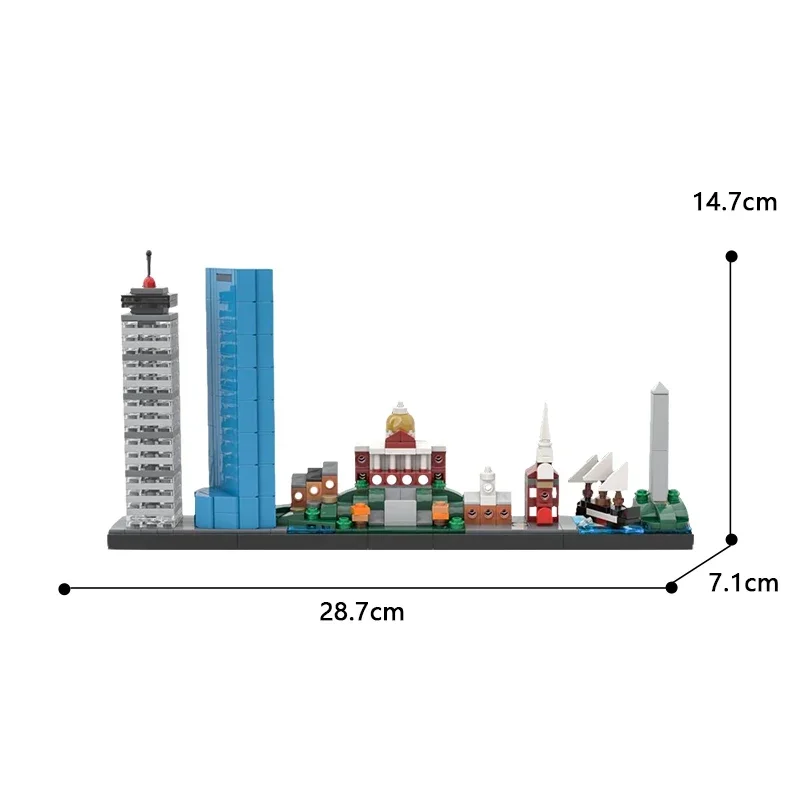 455PCS Moc America Boston Architecture Skyline City Building Blocks Model Smart City Street View Block Bricks Toy Gift