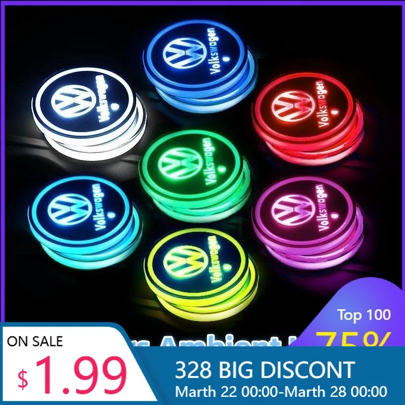 

Для VW Volkswagen Jetta MK5 Golf 7: 7-цветная подсветка салона, подстаканники с подсветкой для Volkswagen VW MK4 MK5 MK6 MK7.5 TSI TDI Magotan B5