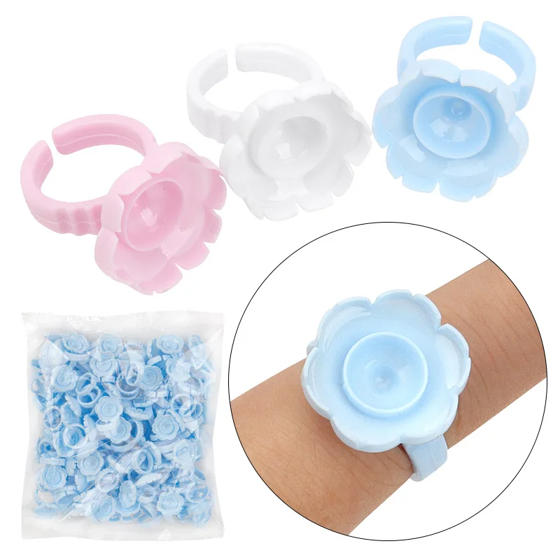 100Pcs/Bag Disposable Eyelash Extension Glue Ring Cup Tattoo Pigment Holder Container Lash Tools Accessories Supplier