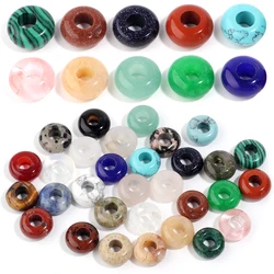 10pcs/lot 10X5mm Natural Stone Big Hole Beads Abacus Shape Large Hole Pendant Loose Beads for Jewelry Making DIY Accessories