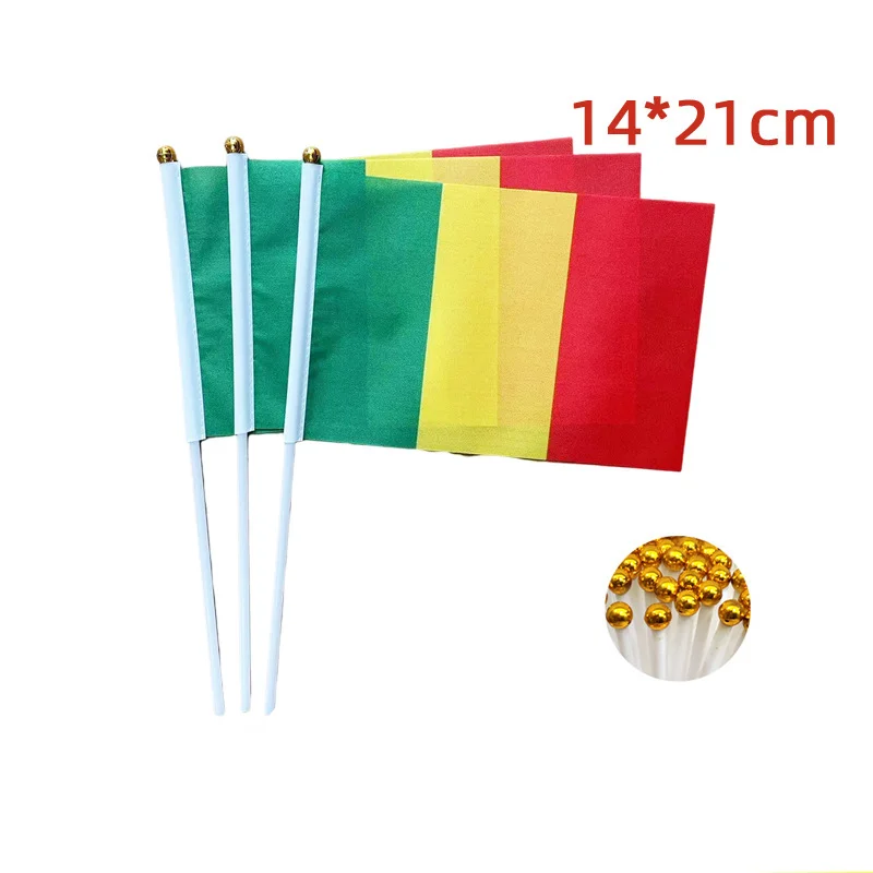 EOODLOVE Mali Hand Flags, 10/20/50pcs Mauritania National Flags World African Country Handheld Small Waving Flag