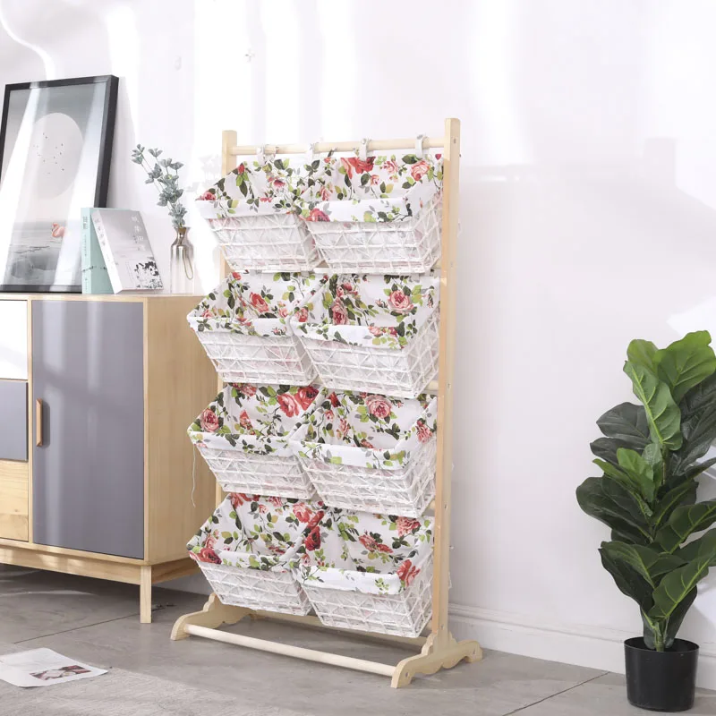 

Wood Floor Standing Bookshelf Living Room Balcony Toy Storage Rack Home Snack Shelf Bedroom Organizer Utility Shelf
