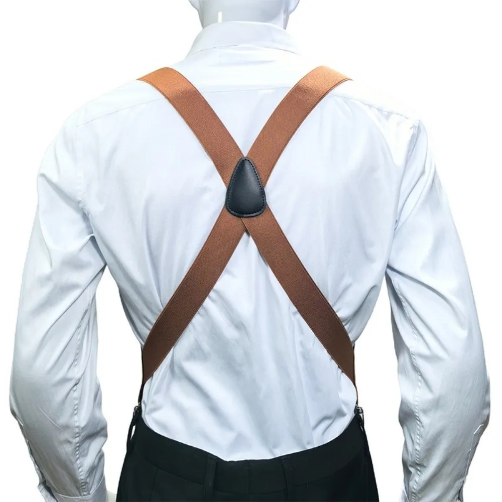 Bretelle da uomo resistenti 3.5x120cm con clip, regolabili, altamente elastiche, antiscivolo, con 2 clip per pantaloni, ideali per il business