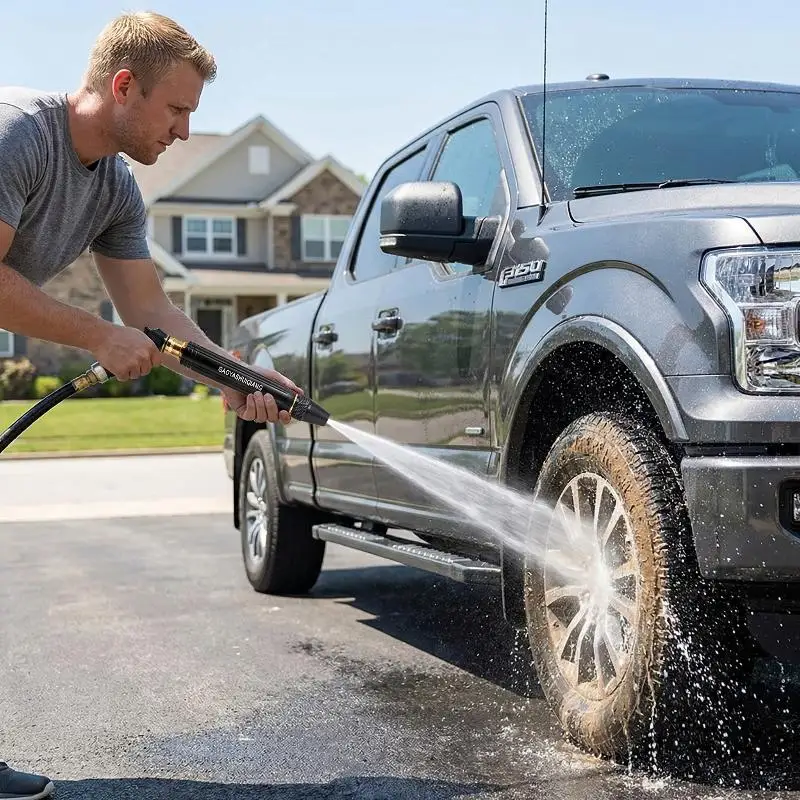 High Pressure Car Wash  4 in  Water Spray Nozzle Adjustable Hose for Vehicle Cleaning and Garden Watering Uses