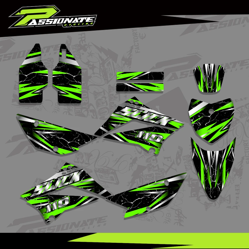 

Наклейки на мотоцикл, комплекты наклеек с полной графикой для KAWASAKI KLX 110 KLX110 2010-2020, индивидуальное оформление