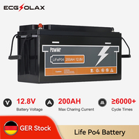 PowMr LiFePO4 200Ah 12V Lithium Battery BMS 200A Lithium Iron Phosphate Battery Storage RV Car Solar Boat Battery 2560WH