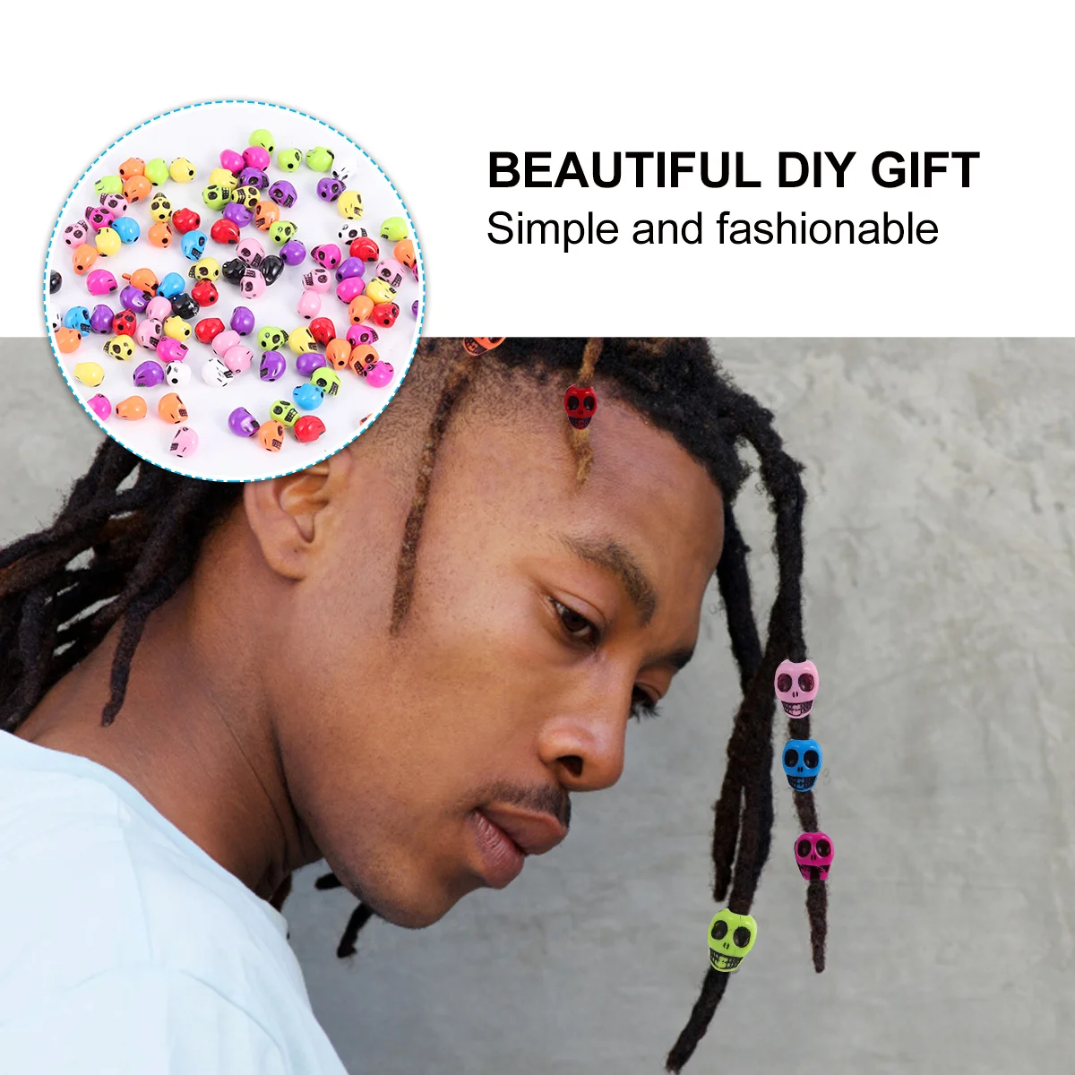 

100 шт., подвески на Хэллоуин с черепом, пластиковые прочные забавные подвески «сделай сам», аксессуары для изготовления ювелирных изделий, ожерелье на Хэллоуин для женщин