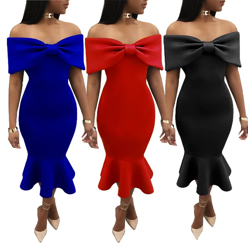 Fashion Bow Elegant Dress Women For Wedding Party Cocktail Prom Dress 2 Piece Set Sexy Birthday Formal Evening Dresses Xiny9989
