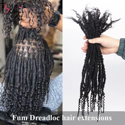 Everbeauty-extensiones de cabello liso con extremos rizados para mujeres negras, trenzas de rastas Fum, bloqueo trenzado