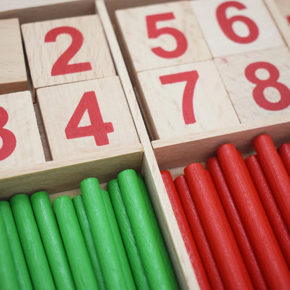 몬테소리 교육 나무 장난감, 어린이 수학 계산 스틱 장난감, 유치원 교육 수학 산수 교육 보조, 어린이 선물