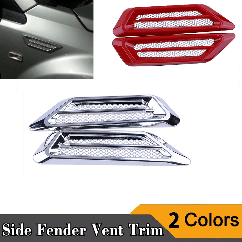 Car Side Wing Cover Shark Gill Shape Fender Vent Air Flow Spoiler Decorative Racing Intake Grille Trim ABS Decoration Sticker