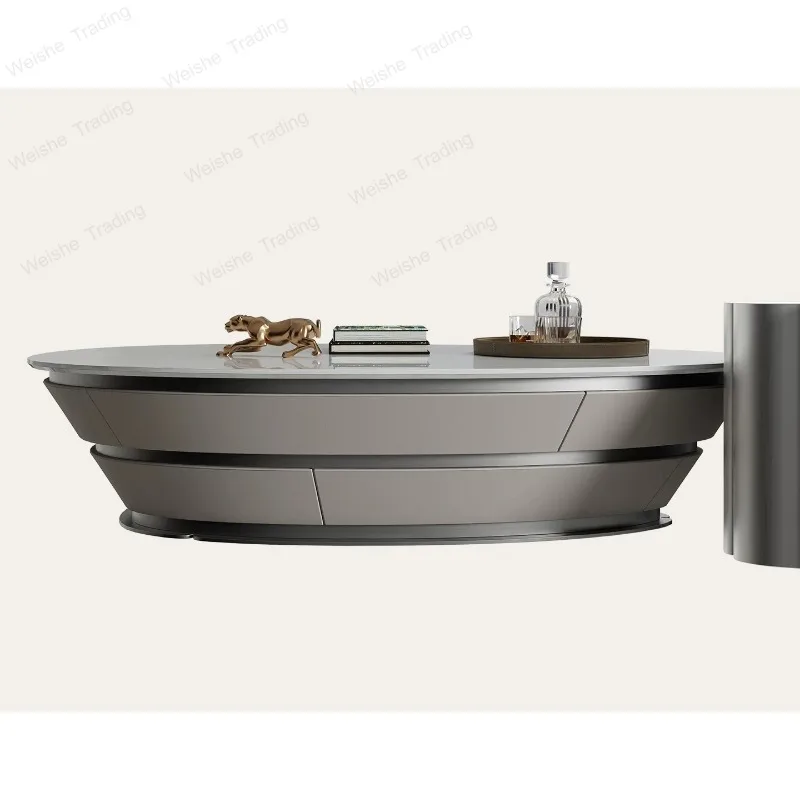 

Italian light luxury coffee table, large apartment high-end living room designer combination luxury stone coffee table