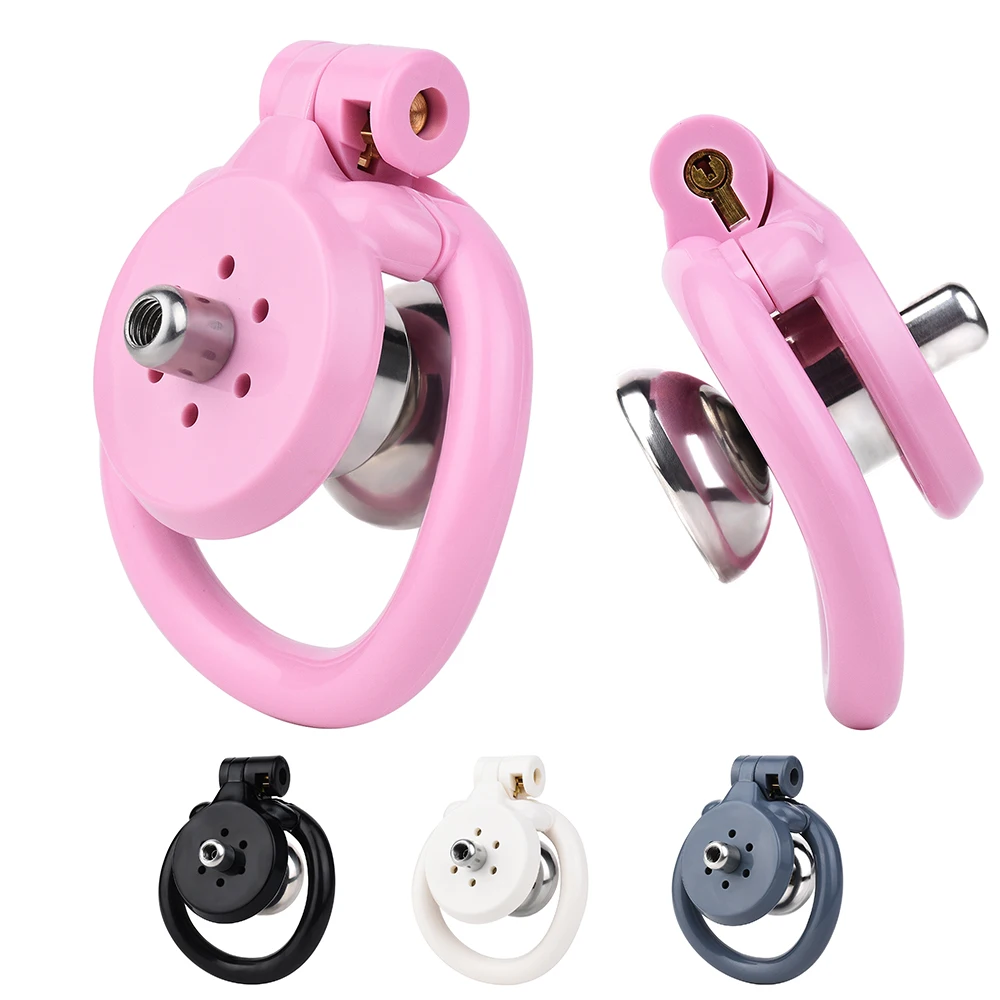 YOCY Strapon Flat ABS Chastity Cage With Metal Urethra 4 Size Penis Ring Cock Lock Chastity Strap Sexshop BDSM Men Femboy