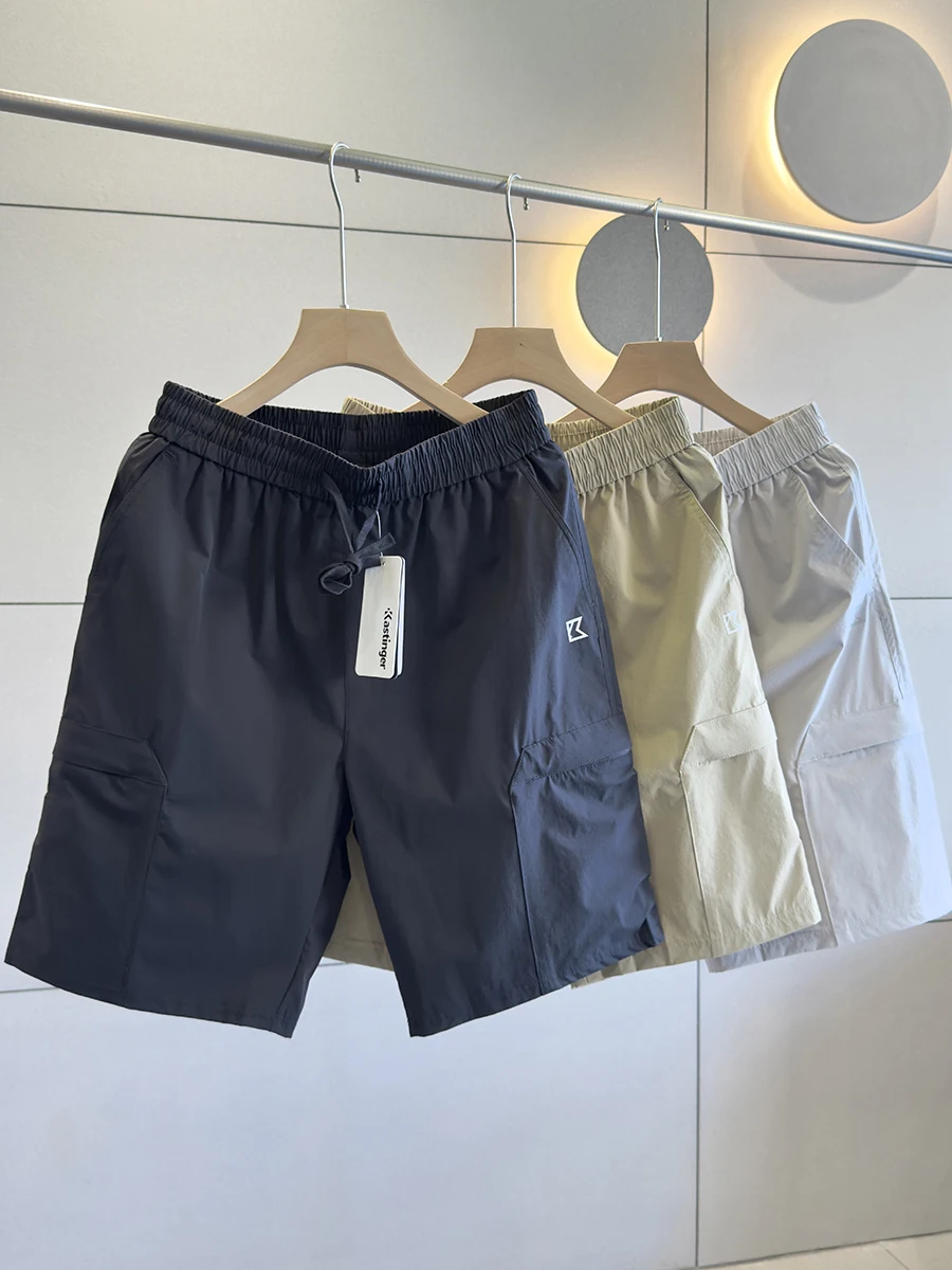 

Ice Silk Outdoor orts Men's Casual Sportswear Five-Point Elastic Skin-friendly Summer Faion Urban Straight Leg Pants