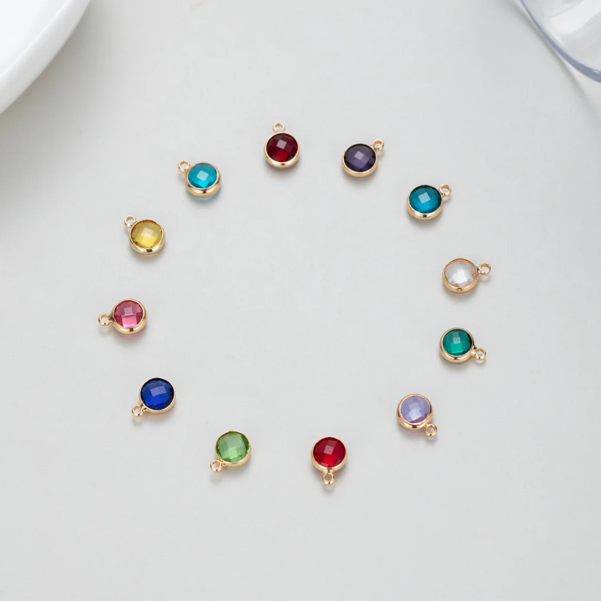 

24pcs 7mm 9mm Stainless Steel Birthstone Woman Monthly Charms Birthday Gift Fashion Jewelry Dropshipping