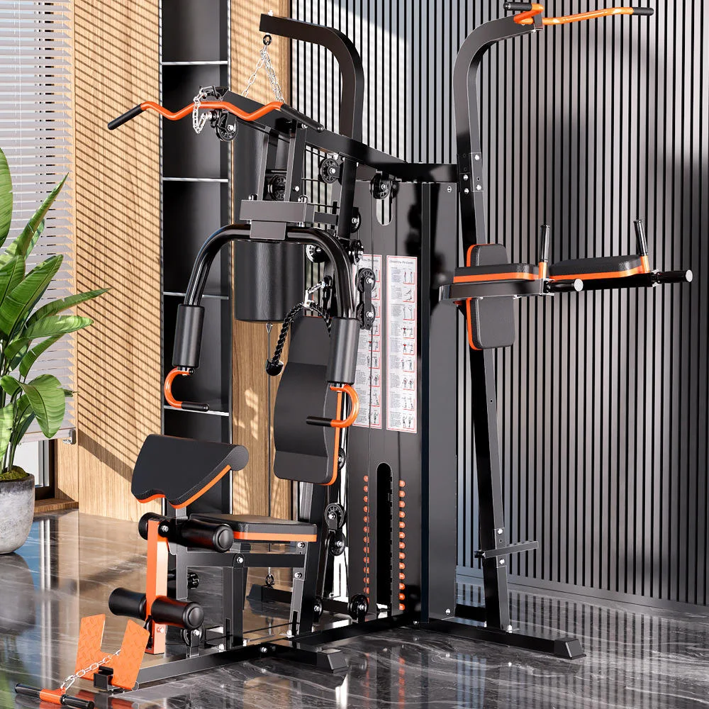 Wholesale Machine Multi Function Fitness Equipment Three Person Station Strength Comprehensive Trainer Home Gym Use Steel 73KG