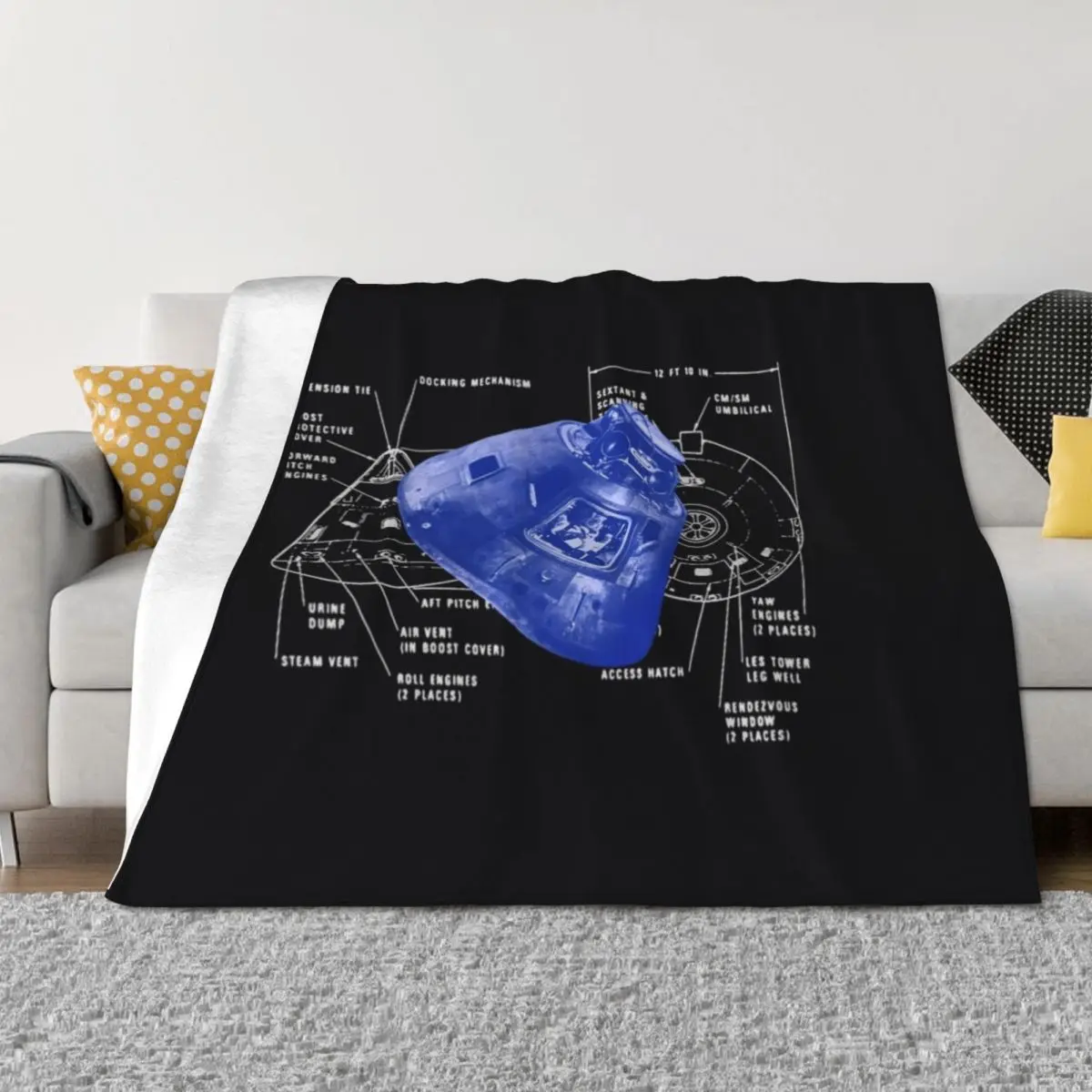 

Apollo 11 Command Module Columbus Throw Blanket Beautifuls Hairy manga Blankets