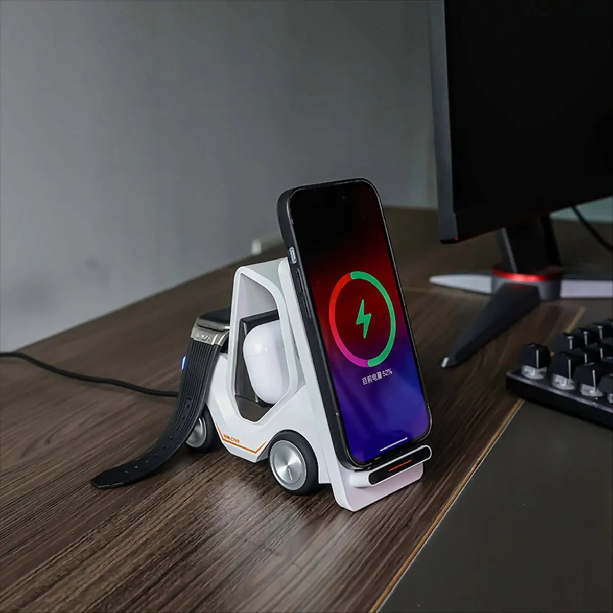 【A19R】Small Forklift Wireless Charger Fast Charging Charging Station High Speed Charger Base Stand for Cell Phone A