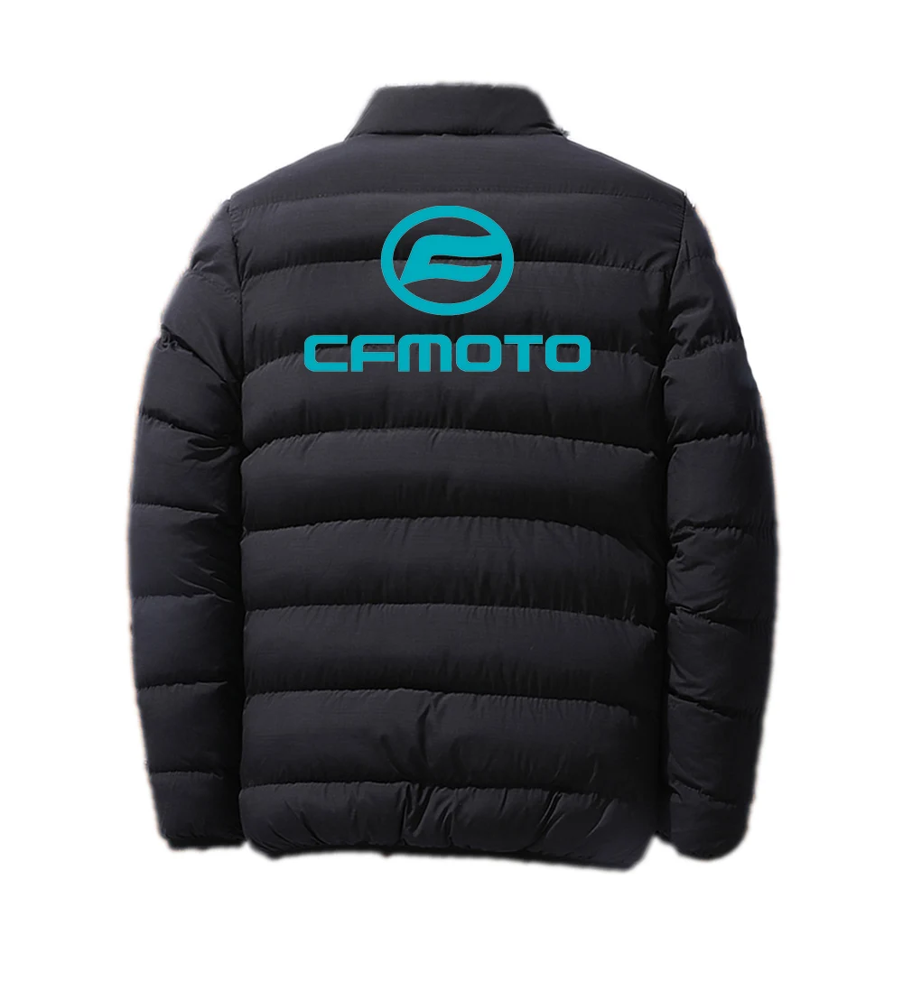 2024 New Men Cfmoto Autumn and Winter New Warm Collar Breathable Four-Color Cotton-Padded Jacket Printed Slim Coat Tops