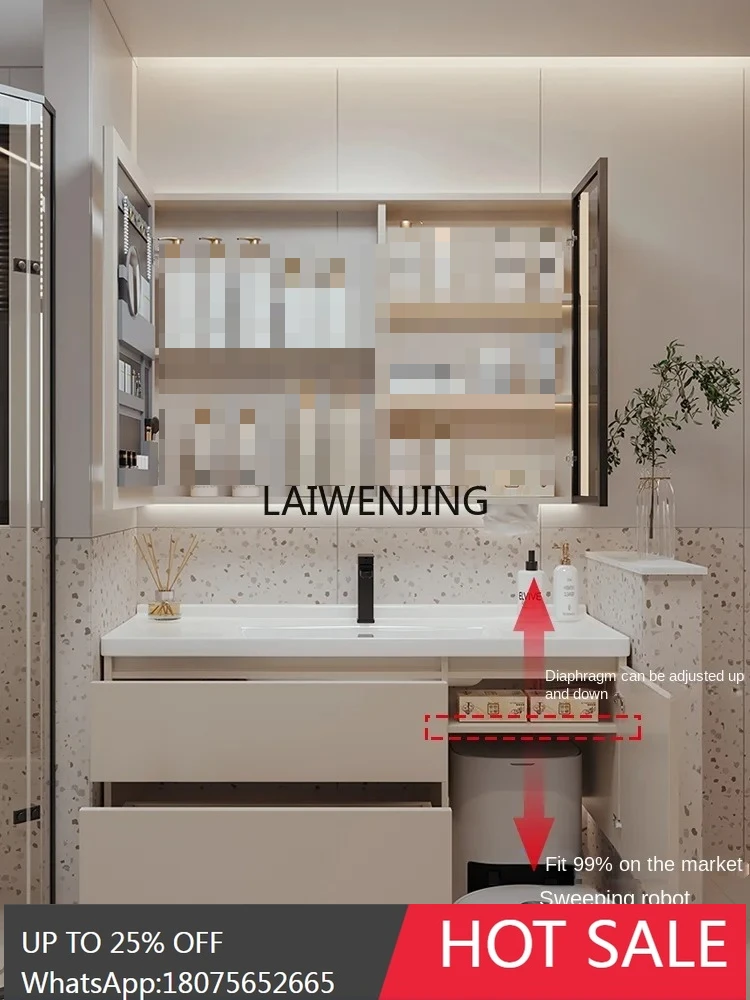 CF bathroom cabinet sweeping and mopping integrated storage ceramic integrated face wash and wash basin