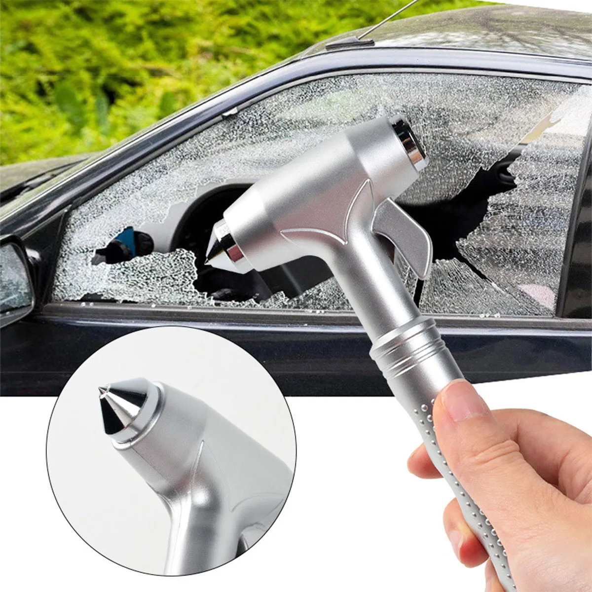 1PC Multi-function Car Emergency Escape Window Breaker and Seat Belt Cutter Hammer Emergency evacuation,Silvery