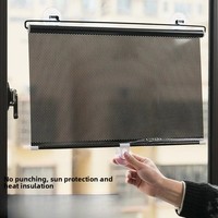 Car automatic retractable sunshade curtain, sunshade shield, heat insulation curtain, side shield glass suction cup type