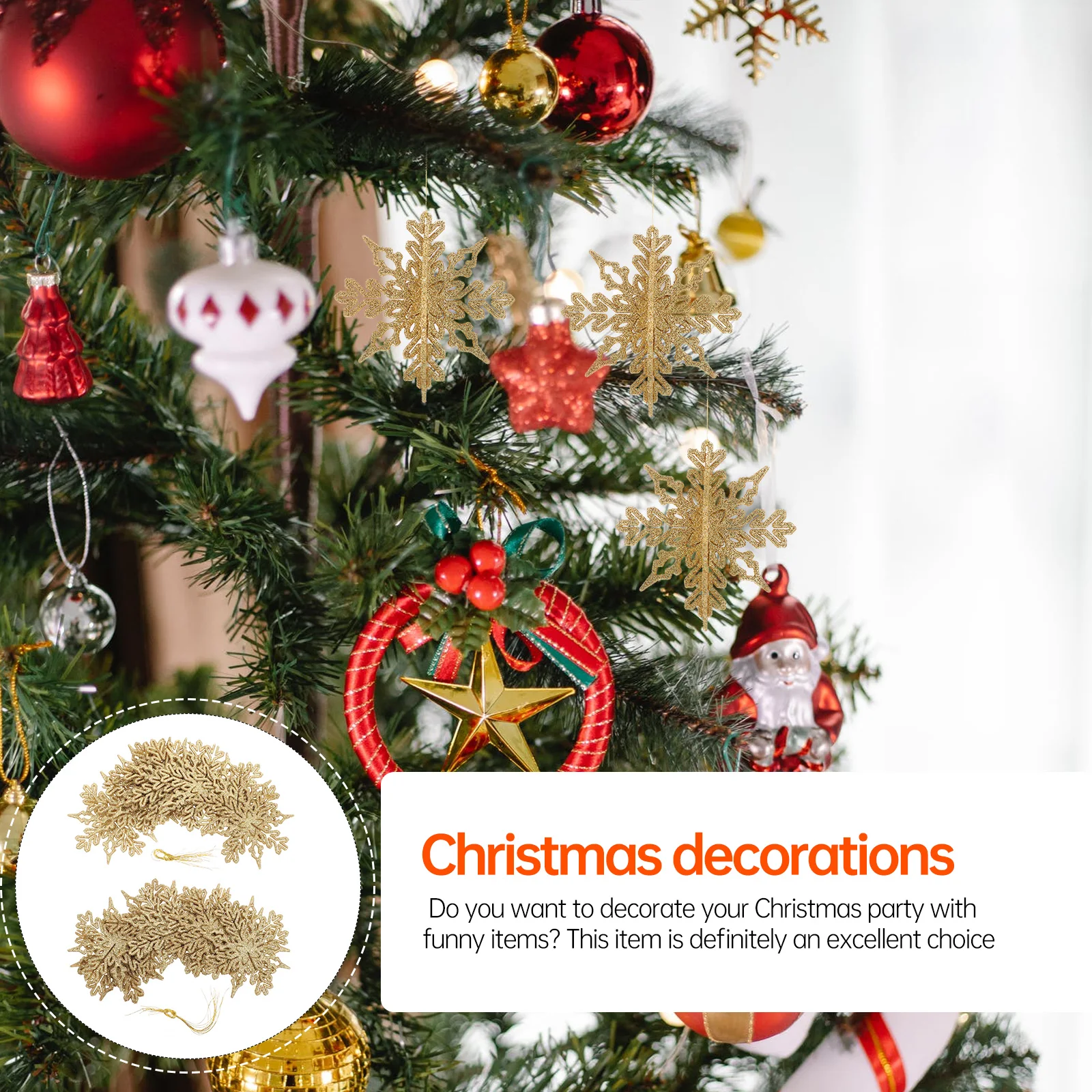 

12 Pcs Modeling Ornament Christmas Decoration Plastic Party Ornaments Snowflakes