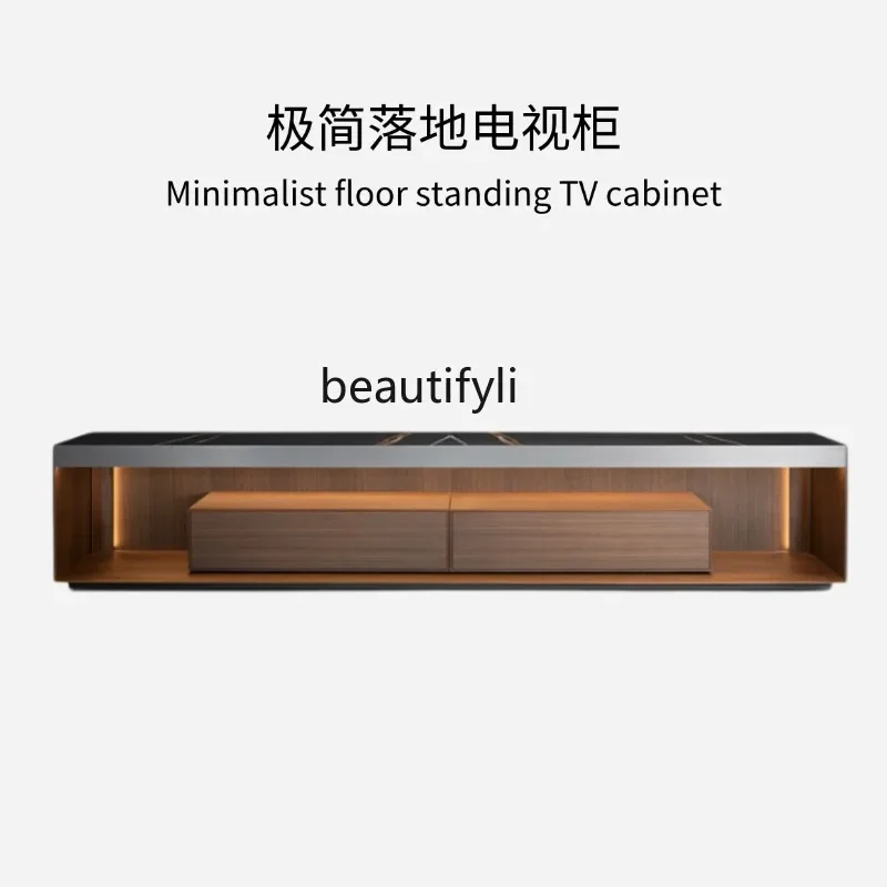 

ss1001 Italian minimalist floor-to-ceiling TV cabinet is simple and modern, and the household living room can store lockers