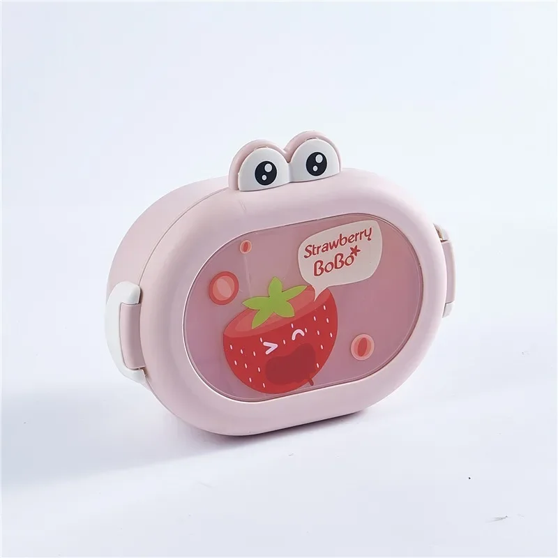 Bento Box per bambini Studente di cartone animato Simpatico rana Sandwich Snack Contenitore di frutta Picnic portatile fresco