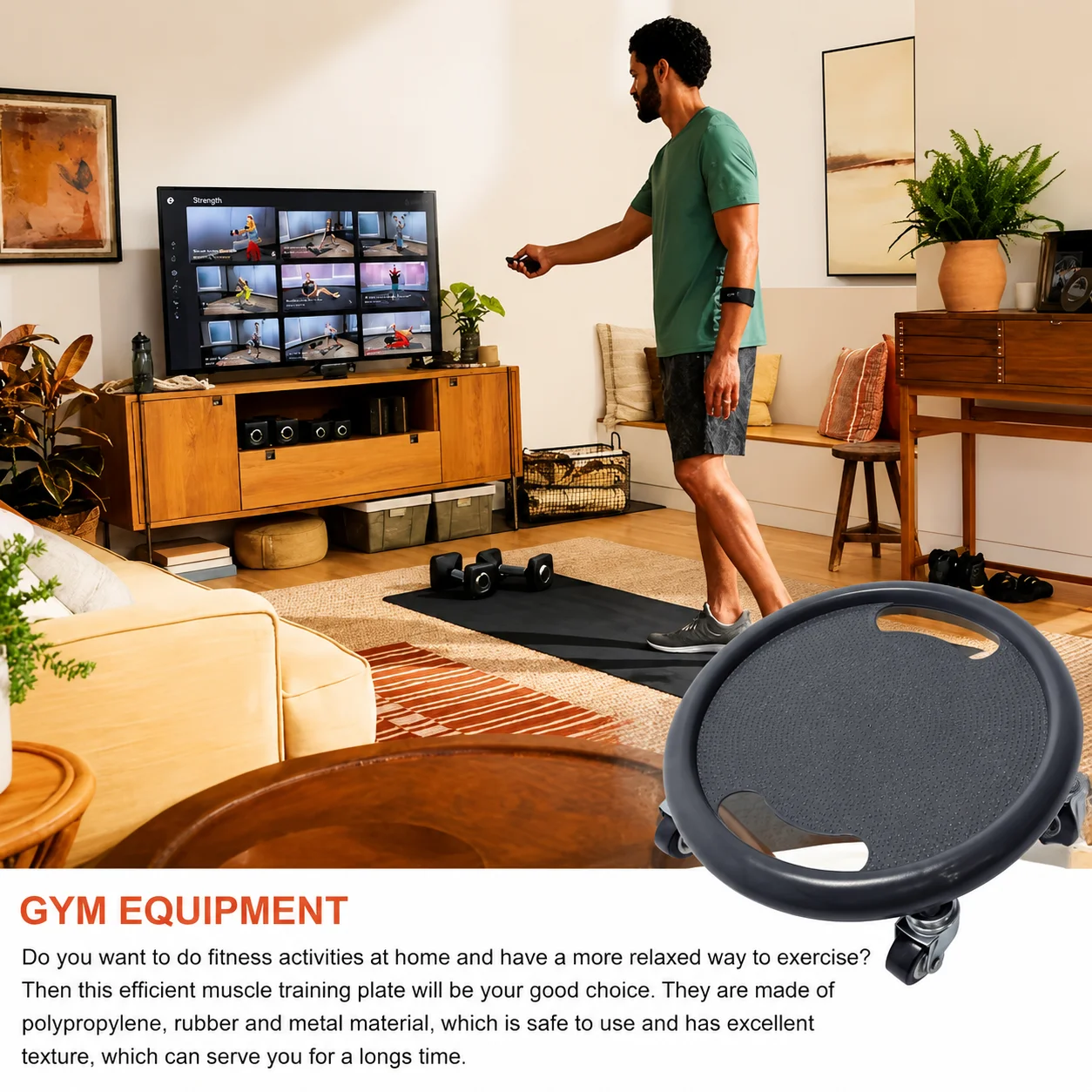 1PC Ab Roller Sliding Board Silent Core Trainer with Handles Full Body Workout Exercise Equipment for Home Gym Fitness