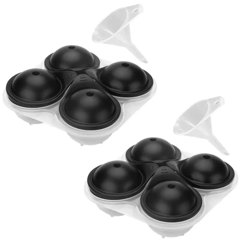 

Flash Trend Large Ice Ball Maker Silicone Tray With Lid Big Round Sphere Quick-Freezing Mold