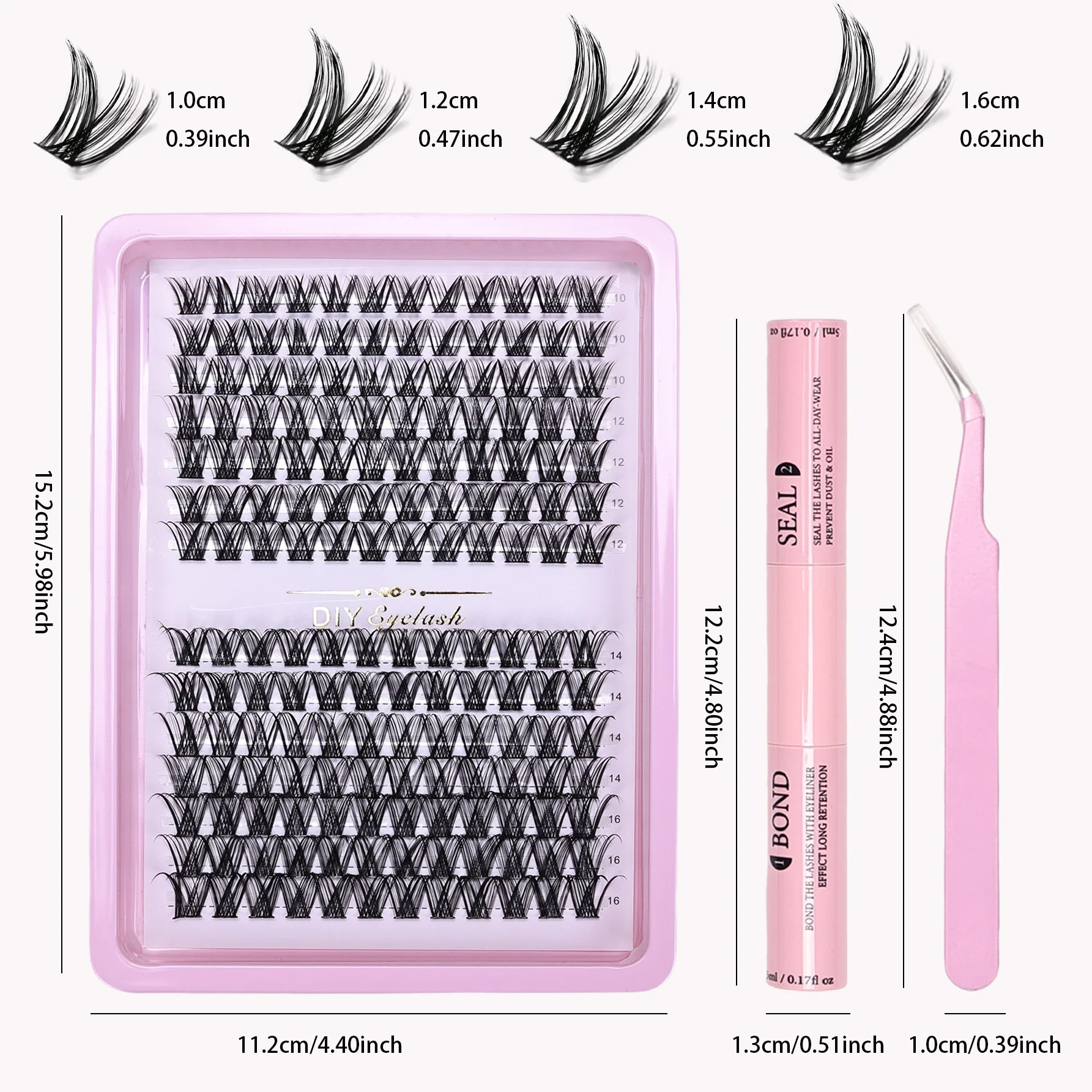 168pcs Eyelash EXTENSION Kit Curler D Curl Eyelash EXTENSION ชุดขนตากาวและ Sealant Curler และ Eyelash Applicator